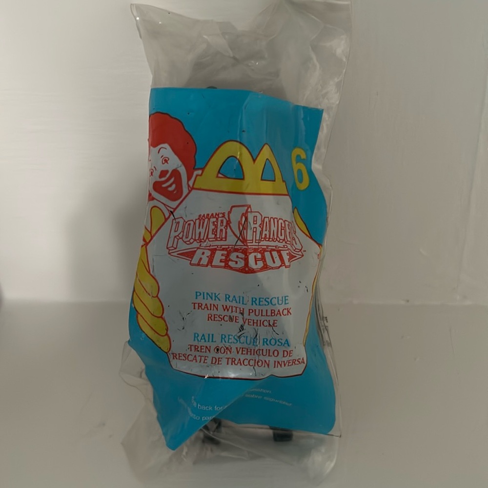 2000 Sabans Power Rangers McDonalds Pink Rail Rescue 6 NIP Sealed Happy Meal Toy